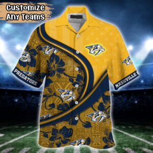 NHL Nashville Predators Summer Flower Hawaii Shirt Custom Football Shirts 2