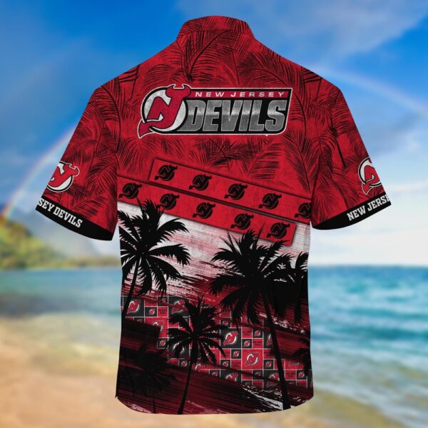 NHL New Jersey Devils Palm Tree Pattern Hawaii Shirt Unisex Sport Hawaii Shirt