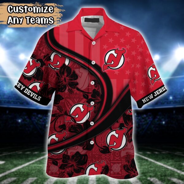 NHL New Jersey Devils Summer Flower Hawaii Shirt Custom Football Shirts