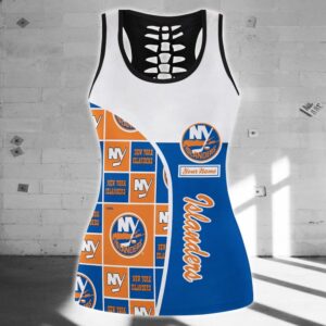 NHL New York Islanders Hollow Tank Top And Leggings Set For Fans 2