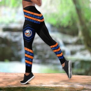 NHL New York Islanders Hollow Tank Top And Leggings Set For Hockey Fans 2