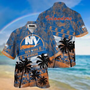 NHL New York Islanders Palm Tree Pattern Hawaii Shirt Unisex Sport Hawaii Shirt 1