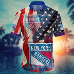 NHL New York Rangers American Flag Hawaii Shirt Summer Football Shirts 2
