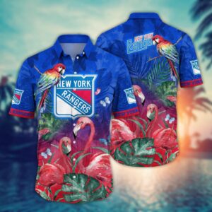 NHL New York Rangers Flamigo Hawaii Shirt Summer Football Shirts 1