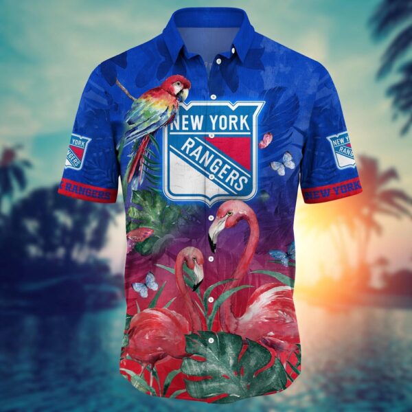NHL New York Rangers Flamigo Hawaii Shirt Summer Football Shirts