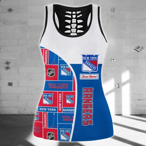 NHL New York Rangers Hollow Tank Top And Leggings Set For Fans