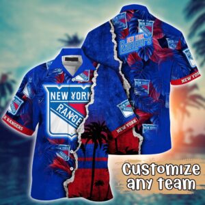 NHL New York Rangers Palm Tree Hawaii Shirt Custom Summer Football Shirts 1