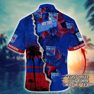 NHL New York Rangers Palm Tree Hawaii Shirt Custom Summer Football Shirts 3