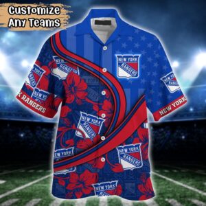 NHL New York Rangers Summer Flower Hawaii Shirt Custom Football Shirts 2