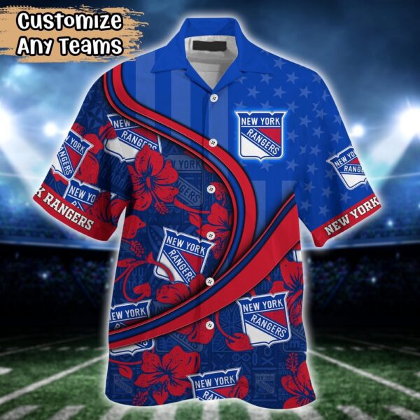 NHL New York Rangers Summer Flower Hawaii Shirt Custom Football Shirts