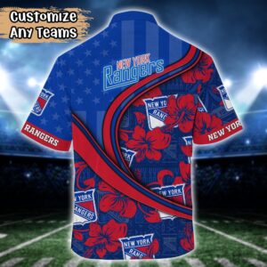 NHL New York Rangers Summer Flower Hawaii Shirt Custom Football Shirts 3