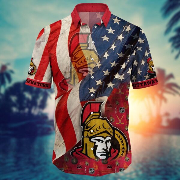 NHL Ottawa Senators American Flag Hawaii Shirt Summer Football Shirts