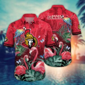 NHL Ottawa Senators Flamigo Hawaii Shirt Summer Football Shirts 1
