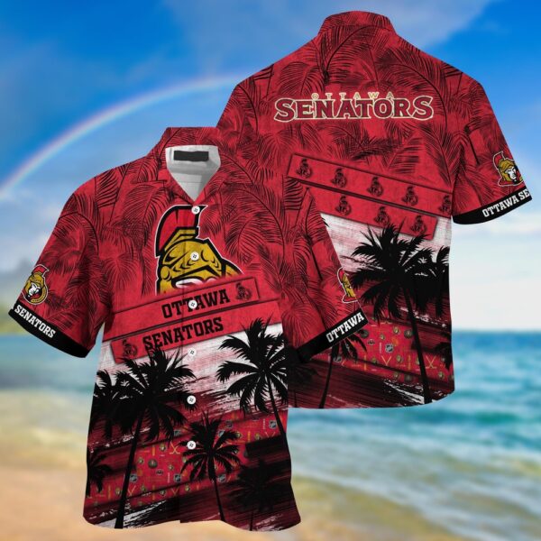 NHL Ottawa Senators Palm Tree Pattern Hawaii Shirt Unisex Sport Hawaii Shirt