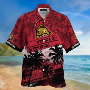 NHL Ottawa Senators Palm Tree Pattern Hawaii Shirt Unisex Sport Hawaii Shirt 2