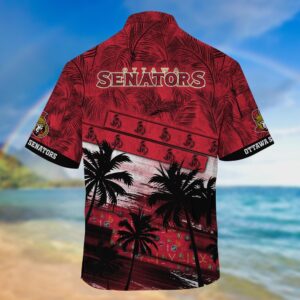 NHL Ottawa Senators Palm Tree Pattern Hawaii Shirt Unisex Sport Hawaii Shirt 3
