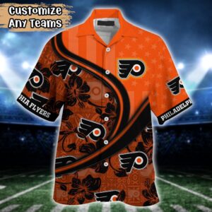 NHL Philadelphia Flyers Summer Flower Hawaii Shirt Custom Football Shirts 2