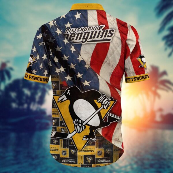 NHL Pittsburgh Penguins American Flag Hawaii Shirt Summer Football Shirts