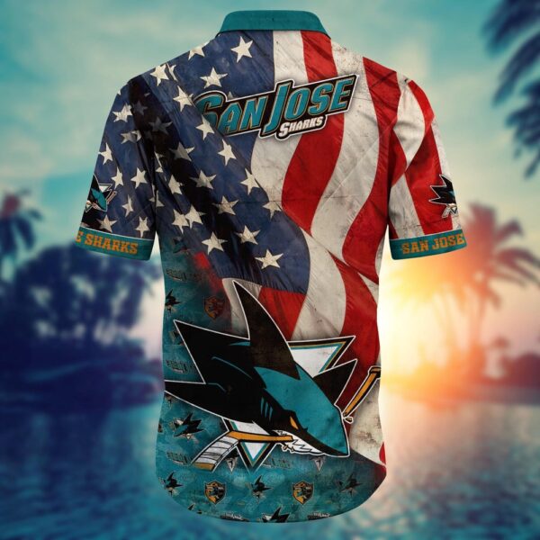 NHL San Jose Sharks American Flag Hawaii Shirt Summer Football Shirts