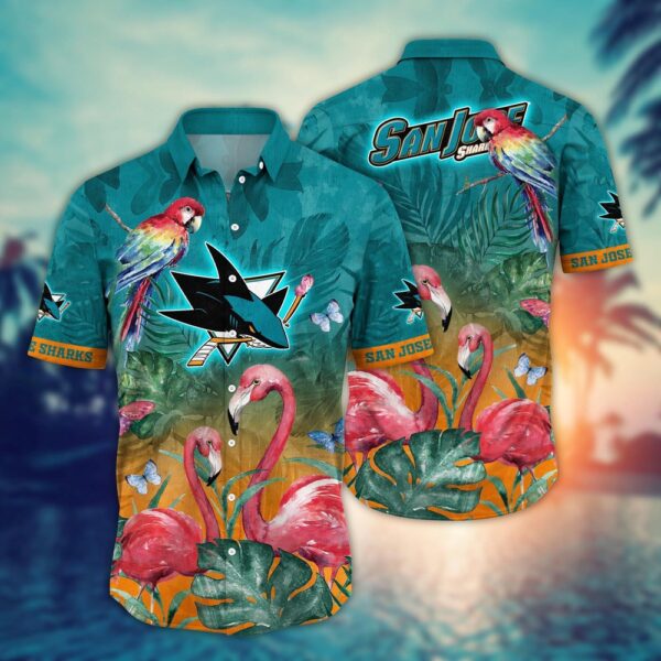 NHL San Jose Sharks Flamigo Hawaii Shirt Summer Football Shirts