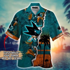 NHL San Jose Sharks Palm Tree Hawaii Shirt Custom Summer Football Shirts 2