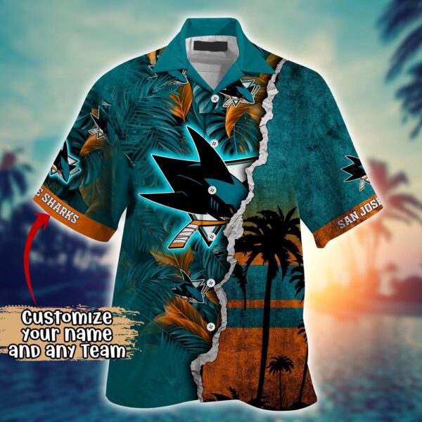 NHL San Jose Sharks Palm Tree Hawaii Shirt Custom Summer Football Shirts