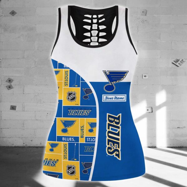 NHL St. Louis Blues Hollow Tank Top And Leggings Set For Fans