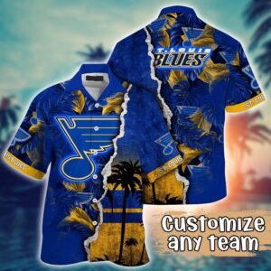NHL St Louis Blues Palm Tree Hawaii Shirt Custom Summer Football Shirts 1