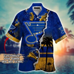 NHL St Louis Blues Palm Tree Hawaii Shirt Custom Summer Football Shirts 2