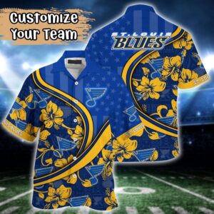 NHL St Louis Blues Summer Flower Hawaii Shirt Custom Football Shirts 1