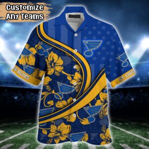 NHL St Louis Blues Summer Flower Hawaii Shirt Custom Football Shirts 2