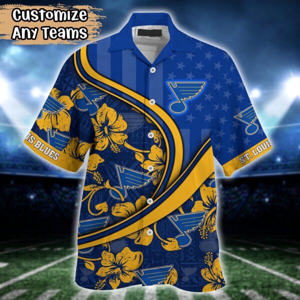 NHL St. Louis Blues Summer Flower Hawaii Shirt Custom Football Shirts