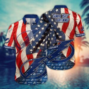 NHL Tampa Bay Lightning American Flag Hawaii Shirt Summer Football Shirts 1