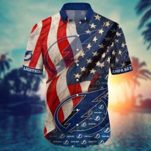 NHL Tampa Bay Lightning American Flag Hawaii Shirt Summer Football Shirts 2