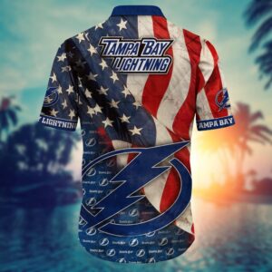 NHL Tampa Bay Lightning American Flag Hawaii Shirt Summer Football Shirts 3