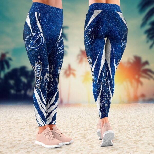 NHL Tampa Bay Lightning Flower Leggings Women Football Leggings For Women