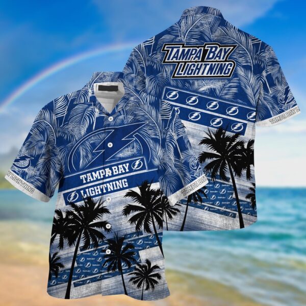 NHL Tampa Bay Lightning Palm Tree Pattern Hawaii Shirt Unisex Sport Hawaii Shirt