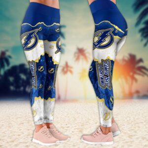 NHL Tampa Bay Lightning Summer Flower Leggings For Women 2 1