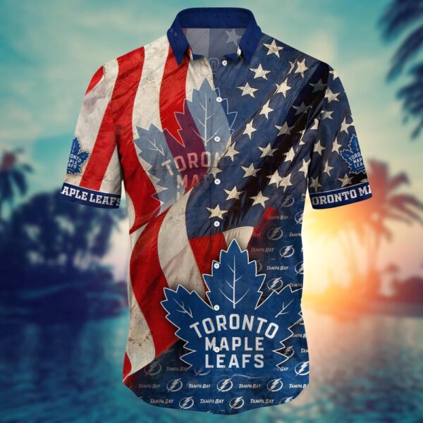 NHL Toronto Maple Leafs American Flag Hawaii Shirt Summer Football Shirts
