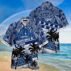 NHL Toronto Maple Leafs Palm Tree Pattern Hawaii Shirt Unisex Sport Hawaii Shirt 1