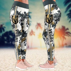 NHL Vegas Golden Knights Flower Leggings For Women 2 1