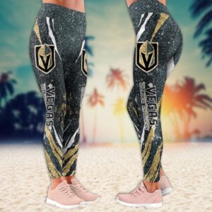 NHL Vegas Golden Knights Flower Leggings Women Football Leggings For Women 2 1