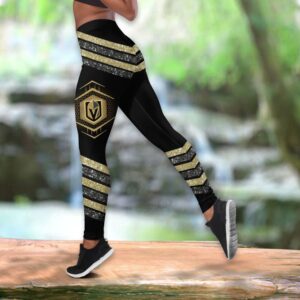 NHL Vegas Golden Knights Hollow Tank Top And Leggings Set For Hockey Fans 2