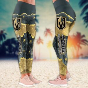 NHL Vegas Golden Knights Summer Flower Leggings For Women 2 1