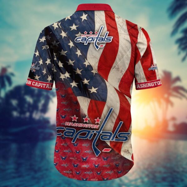 NHL Washington Capitals American Flag Hawaii Shirt Summer Football Shirts