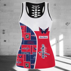 NHL Washington Capitals Hollow Tank Top And Leggings Set For Fans 2