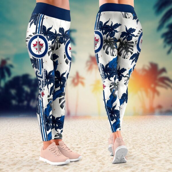 NHL Winnipeg Jets Flower Leggings For Women