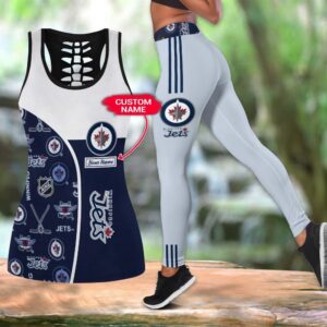 NHL Winnipeg Jets Hollow Tank Top And Leggings Set For Fans 1