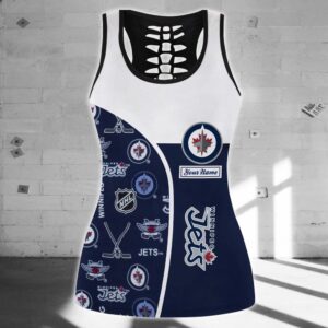 NHL Winnipeg Jets Hollow Tank Top And Leggings Set For Fans 2