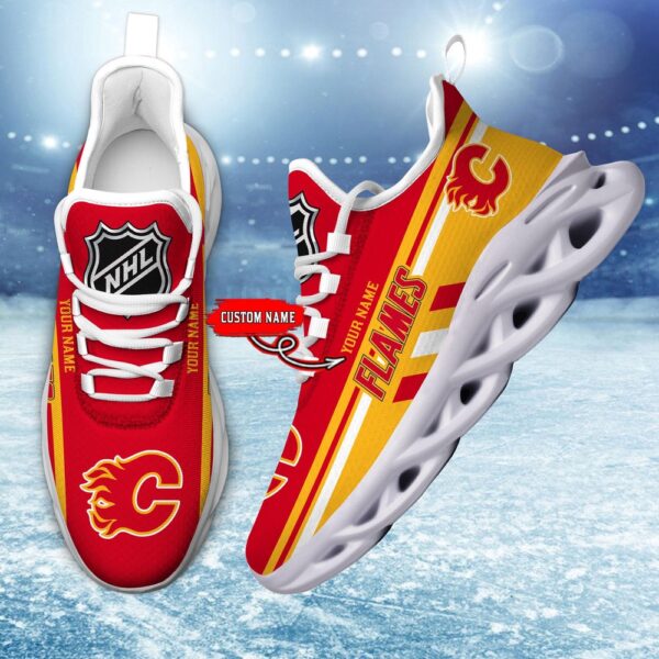 Personalized NHL Calgary Flames Max Soul Shoes Chunky Sneakers Perfect Gift For Fans